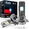 Nvdin lampadine h7 led 20000lm, lampadina per fari auto e moto, kit lampada 12v per abbaglianti o anabbaglianti o fendinebbia, dimensioni 1:1 alogena, luce bianca 6000k