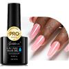 Gelike ec Colla per Unghie Finte 6 in 1, Base Coat Semipermanente Unghie, Nail Glue per Tip UV en Gel Resina Extra Forten 8ml, Rosa Cipria Chiaro