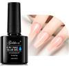 Gelike ec Colla per Unghie Finte 6 in 1, Base Coat Semipermanente Unghie, Nail Glue per Tip UV en Gel Resina Extra Forten 8ml, Albicocca Chiaro