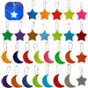 TYXHXTF 28PCS Portachiavi Bbambini, Ciondolo Riflettente Portachiavi Riflettenti Stella Pendente, Portachiavi Stella Ciondolo Catarifrangente per Adulti Bambini Notte Camminata Corsa