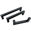 BOZONLI 2 pz Quadrato Maniglie per Mobile Acciaio Inox Distanza Fori 192 mm Maniglie per Cucina, Nero Opaco