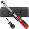 ATsafepro Chiave Dinamometrica Digitale 3/8, Chiave Dinamometrica Moto 6.8-135 Nm, Precisione ±2%, Display a 4 Unità, LCD Con Avvisi Acustici e LED Per Manutenzione di Biciclette, Motocicli e Automob