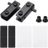 QUARKZMAN Regolabile Vetro Porta Cerniere Morsetto 4 Coppia Ferro Armadio Vetro Porta Pivot Cerniera Clip per 3-5mm Spessore Vetro Nero 40x12x15mm