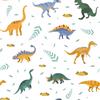 CRE8TIVE Carta da parati in vinile con motivo dinosauro con simpatico animale bianco in stile cartone animato, pellicola adesiva per cameretta dei bambini, per camera da letto, armadietti, piani di