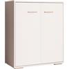 MB Muebles Bonitos, Credenza piccola Lander L2, Stile Moderno, Madia bassa multiuso con 2 ante, Bianco, 60x71x30cm