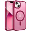 BENTOBEN Custodia magnetica per iPhone 13/14, trasparente, opaca, sottile, antiurto, protettiva per iPhone 13/14 da 6,1 pollici, rosso prugna (compatibile con Magsafe)