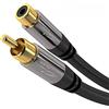 KabelDirekt - 7,5 m - Cavo di prolunga Cinch, Audio/Digitale/Video (cavo coassiale, connettori Maschio/femmina RCA, per subwoofer/amplificatore/HiFi, audio analogico/digitale video composito, 75 ohm)