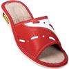 APREGGIO -Pantofole Estive da Donna in Pelle Liscia - Ciabatte Leggere con Zeppa - Pantofole aperte - Ideali per Casa - Rosso - Taglia 40 EU