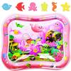 GARNHLOB Tappetino ad Acqua per Neonati Grande 95x76 cm, Materassino Gonfiabile Non Tossico per il Tempo a Pancia in Giù con Animali Marini, Giocattolo Sensoriale per Apprendimento e Gioco (Rosa)