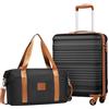 COOLIFE EasyJet Trolley Bagaglio a Mano 55x40x20 e Borsone da Viaggio 30L(45x36x20cm) Set di Valigie, Valigia Bagaglio a Mano, Chiusura a Combinazione Laterale con TSA
