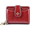 PRLINJSK Grazioso portafoglio da donna, piccolo portafoglio bifold in pelle, vintage, gotico, idea regalo con tasca per monete con cerniera, nero, Rosso, Small, Vintage
