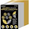Uncle Paul Cartoncino specchiato dorato e argento A4 26 fogli (13oro+13argento)250g/m² | Uncle Paul carta metallizzata riflettente laminata per decorazioni artigianali UAP19MX26