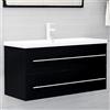DYRJDJWIDHW mobile bagno completo con lavabo,mobiletto per bagno con lavandino in ceramica,Mobile Sottolavabo Nero 100x38,5x48 cm in TruciolatoAdatto per bagni, cucine