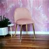 WS DESIGN Sedia Velvet in Velluto Rosa Gambe Robuste Effetto Oro