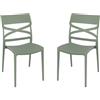 Liberoshopping Sedia da Cucina Esterno Soggiorno Moderna in Polipropilene impilabile MIROK (Salvia, 2)