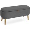 VERSA Panca per piedi da letto Versa Maniko Chic Style, dimensioni (A x L x P) 45 x 94 x 37 cm, grigio scuro