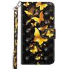 Sunrive Cover Per Huawei Ascend Mate 7, Custodia con supporto di stand e in Pelle artificiale per carte di credito Portafoglio Flip Chiusura Magnetica Protettiva bumper(Farfalla d'oro)