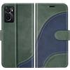 BoxTii Cover per Oppo A96 4G / Oppo A76 4G / Oppo A36 4G, Custodia in PU Pelle Portafoglio per Oppo A96 4G / Oppo A76 4G / Oppo A36 4G, Magnetica Cover a Libro con Slot per Schede, Verde
