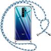 Pnakqil Cover per Xiaomi Redmi Note 8 Pro con Cordino, Trasparente Custodia con Laccio Tracolla Cellulare Girocollo Collana Protettiva per Redmi Note 8 Pro 6.53 Pollic, Blu