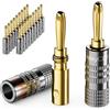 deleyCON 20 Pezzi Connettori a Banana Set - Placcato Oro Avvitabile per Cavo per Altoparlanti Cavo per Altoparlanti 0,75 mm - 4,5 mm & ad es. HiFi Audio Home Theater Ricevitore - Grigio