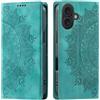 CASEONJAN Cover per iPhone 16 Plus, Pelle PU Custodia a portafoglio con scomparti per Slot Schede, Antiurto Flip Caso Cover per iPhone 16 Plus (Vintage Verde)