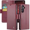 Rerzoiro Cover per Samsung Galaxy A35 5G Custodia Portafoglio [Blocco RFID] Premium Pelle PU Wallet Case Flip Libro con Porta Carte Slot Supporto Flip Case per Samsung Galaxy A35, Rosso