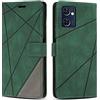 SONWO Cover per Oppo Find X5 Lite Custodia, Flip Caso in PU Pelle Case Cover Premium Portafoglio Custodia per Oppo Find X5 Lite, Slot per Schede, Supporto Stand, Verde