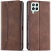 OKZone Cover per Samsung Galaxy A22 4G, Custodia Flip Pelle Portafoglio Magnetica Libro [Slot Schede], Silicone TPU Bumper Wallet Supporto Cover, Antiurto [Kickstand] (Marrone)