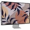 kwmobile Custodia Monitor Compatibile con 20-22 Monitor Monitor - Copri Schermo PC - Copertura Antipolvere PC in Lino - Piante e Forme Colorate