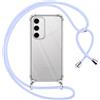 Pnakqil Cover per Samsung Galaxy S24 Plus con Cordino, Trasparente Custodia con Laccio Tracolla Cellulare Girocollo Collana Protettiva per Samsung S24+, Viola