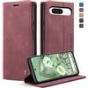 Phernykas Cover per Google Pixel 8A, Flip Libro in Pelle Premium, Wallet Case con Porta Carte, Portafoglio Case Chiusura Magnetica, [Carta Fessura][Antiurtoo][Cavalletto] Custodia per 8A, Vion-rosso
