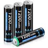 CITYORK AAA Batterie Ricaricabili 1200mWh, 1,5 V AAA ricaricabili Litio (confezione da 4)