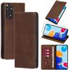 Vauki Cover per Xiaomi Redmi Note 11/Note 11S con 1 Vetro Temperato Custodia in Pelle PU Slot Schede Flip TPU Silicone Case Supporto Stand Magnetica Antiurto Caso 6.43, Marrone