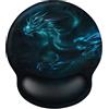 AOKSUNOVA Tappetino Mouse Ergonomico con Poggiapolsi Mouse Pad Drago | Mouse pad ergonomico con poggiapolsi in gel, superficie Lycra liscia e base antiscivolo per lavoro, studio e gaming