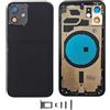Smartex® Scocca posteriore in vetro, telaio back frame compatibile con iPhone 12 Mini| SENZA LOGO, SENZA COMPONENTI PREINSTALLATI (Nero)