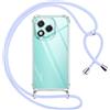 Pnakqil Cover per Honor 400 Lite 5G con Cordino, Trasparente Custodia con Laccio Tracolla Cellulare Girocollo Collana Protettiva per Honor 400 Lite 5G 6.7, Viola