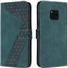 OKZone Cover per Huawei Mate 20 PRO, Custodia in PU Pelle per Huawei Mate 20 PRO, Custodia a Libro Protettiva Folio Portafoglio con Chiusura Magnetica e Slot per Carte Wallet Case Flip Cover (Verde)