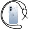 Pnakqil Cover per iPhone 17 con Cordino, Trasparente Custodia con Laccio Tracolla Cellulare Girocollo Collana Protettiva per iPhone 17 6,3, Nero