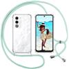 ISOI Cover con Cordino per Oppo A5 4G / Oppo A5 5G, Custodia Trasparente con Collana Tracolla Laccio Collo Ultra Sottile Morbido TPU Silicone Antiurto AntiGraffio Case, Verde