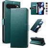 Yunubeyii Cover Libro per Google Pixel 9 Pro XL 5G - [Blocco RFID] Luxury PU Leather Portafoglio Card Holder Magnetic Phone Custodia con Kickstand, Cover Protettiva Antiurto, Verde