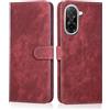 MIKULLE Cover a Libro per Xiaomi Redmi A5 4G (6.88), Custodia in Pelle PU e Silicone TPU Bumper, Flip Chiusura Magnetica Caso Portafoglio con Funzione Stand - Rosso