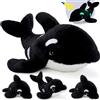 MorisMos Orche Peluche 60cm, Blu scuro Balena Mamma con 3 Bambino, Realistico Morbido Kawaii Giocattolo di Peluche Regalo per Bambini Compleanno Natale Deco