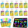 Aannanl 12 Pezzi Scratch Art Bambini,Fogli Neri da Grattare Bambini,Adatto per Regalini Fine Festa Compleanno,Gadget Compleanno Bambina