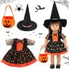 SOETDERT Costume da Halloween per Bambole 18 Pollici - Abbigliamento e Cappelli da Strega - Accessori e Giocattoli per Bambole