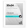 Americanflat, Cornice portafoto 50,8 x 61 cm, per foto da 50,8 x 61 cm senza passepartout o 40,6 x 50,8 cm con passepartout, in plexiglass lucido, sottile, collezione Streamline, colore bianco