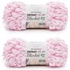Bernat Alize Blanket - Filati rosa cipria, confezione da 2 pezzi da 180 g, in poliestere, 7 jumbo - 18 m, maglia e uncinetto