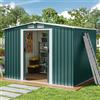 Xbro Capanno per Attrezzi in Metallo 5㎡, Casetta da Giardino da Esterno con Tetto Spiovente e Porta Scorrevole, Casetta per Attrezzi con Serratura e Guanti, 247x193x179 cm