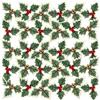 wordmouk Natalizia Bacche di Agrifoglio con Foglie Verdi 30Pcs Rossa e Oro Bacca di Agrifoglio Artificiali con Foglie Verdi Simulazione Frutti di Bosco Artificiale per L'Albero di Natale Decorazioni