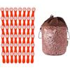 trendfinding 48 mollette da bucato con molle a compressione in acciaio inossidabile e soft touch arancione bianco e 1 bellaCott sacchetto per mollette leopardato marrone