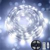 Clearhill Catena Luminosa 20 m, 200 LED Bianco Freddo, cavo USB morbido, impermeabile, telecomando e timer, 8 modalità per decorazioni casa